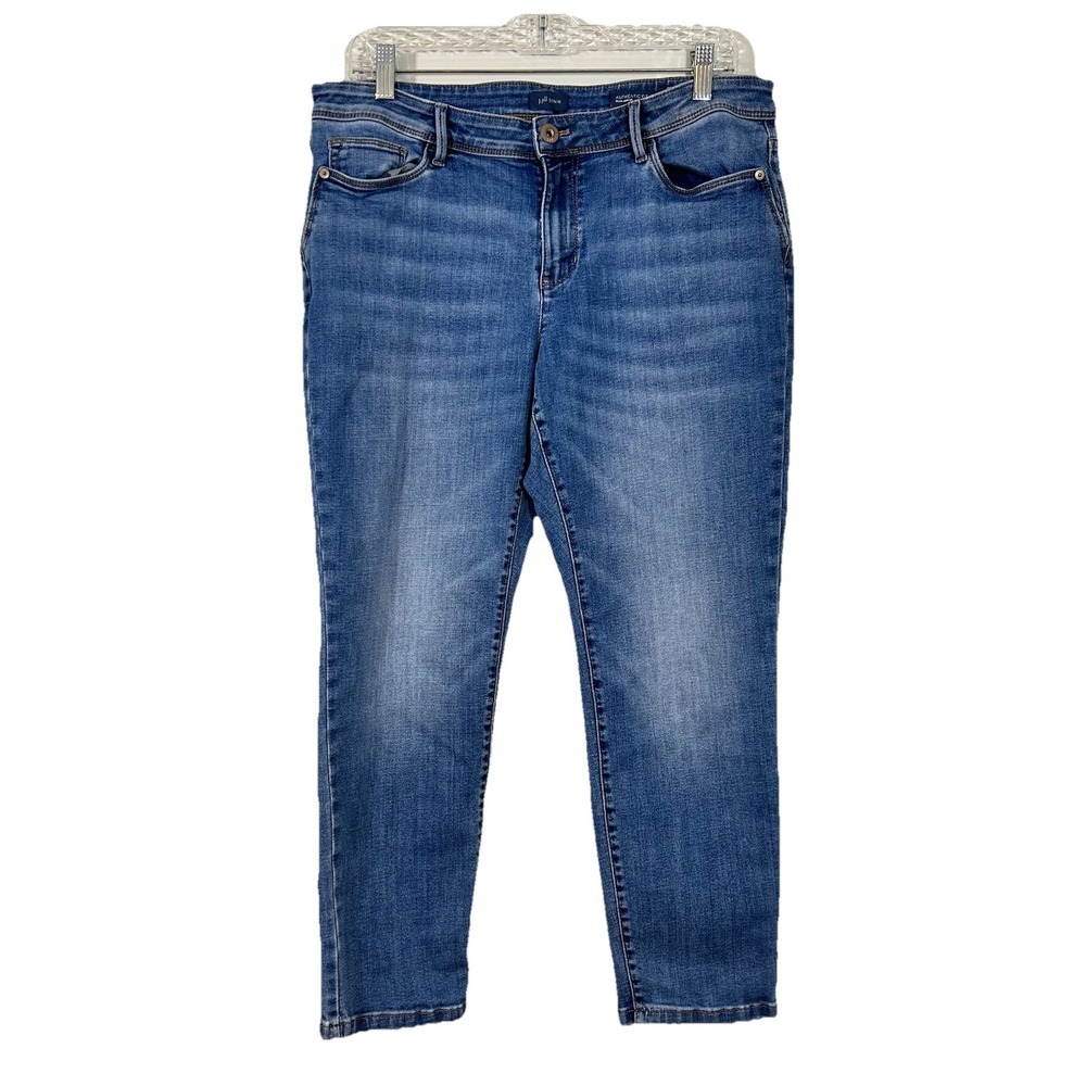 J. Jill Jeans Womens 12 Petite Blue Denim Authentic Fit Slim Ankle